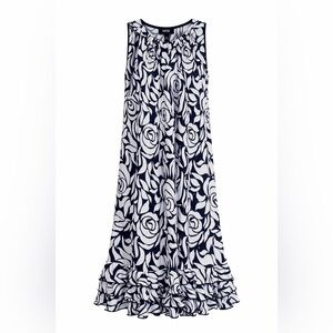 MSK Navy and White Floral dress